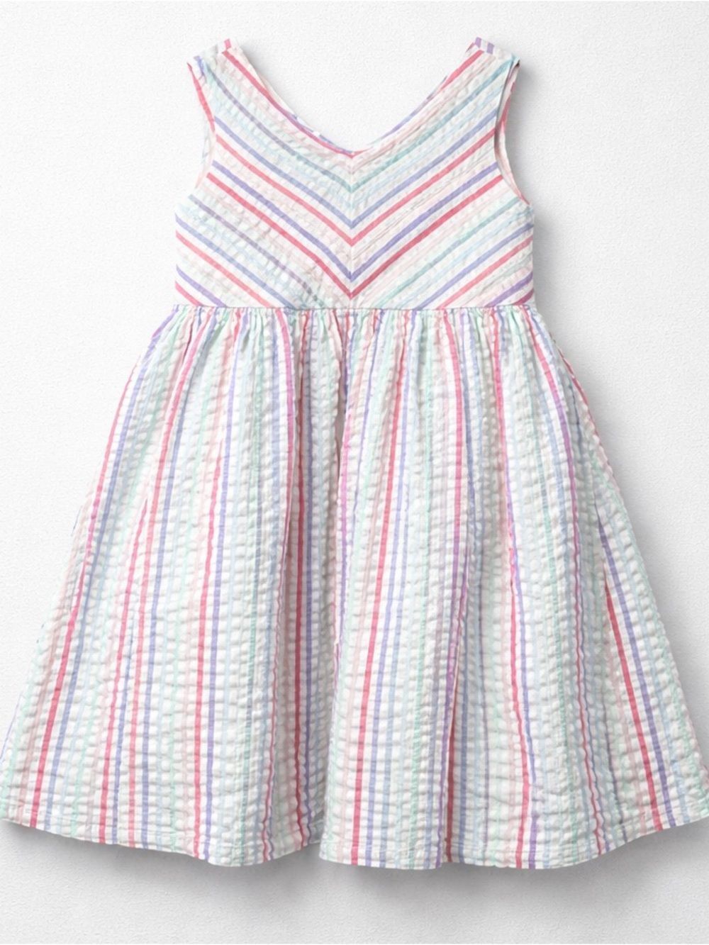 Hope and Henry Rainbow stripe Searsucker dress size 4